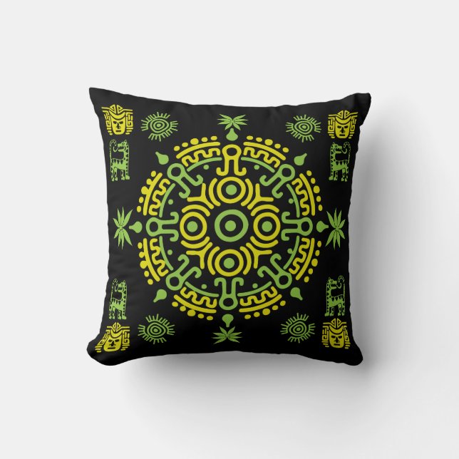Mexican Aztec Art Home Decor Throw Pillow (Front)