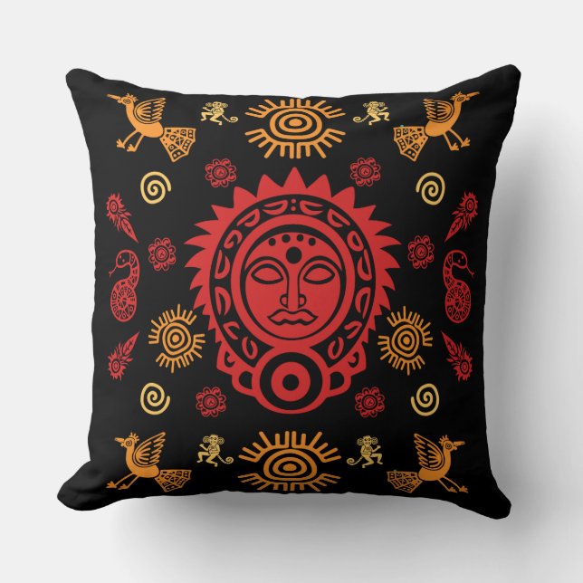 Mexican Aztec Art Home Decor Throw Pillow (Front)
