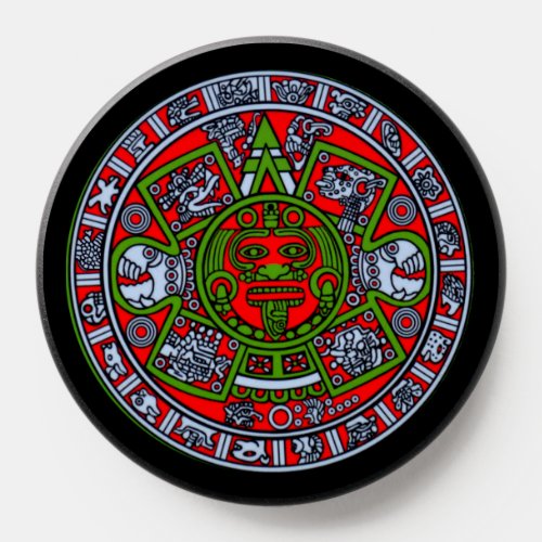 Mexican Aztec Calendar Sun Stone Hispanic Chicano PopSocket