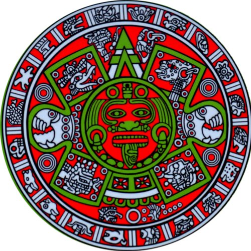Mexican Aztec Calendar Sundial Hispanic Chicano Label