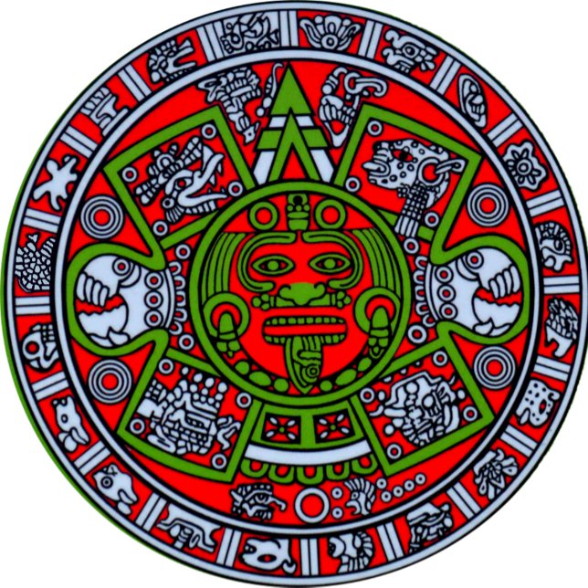 Mexican Aztec Calendar Sundial Hispanic Chicano Label (Creator Uploaded)