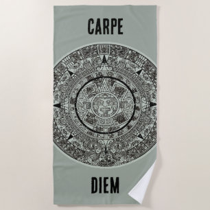 Mexican Aztec Sun Stone Mayan Calendar 1 Beach Towel