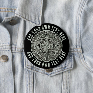 Mexican Aztec Sun Stone Mayan Calendar 1 Button