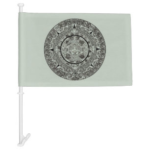 Mexican Aztec Sun Stone Mayan Calendar 1 Car Flag