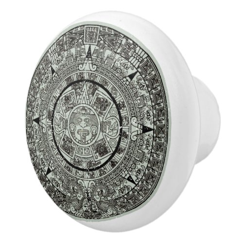 Mexican Aztec Sun Stone Mayan Calendar 1 Ceramic Knob