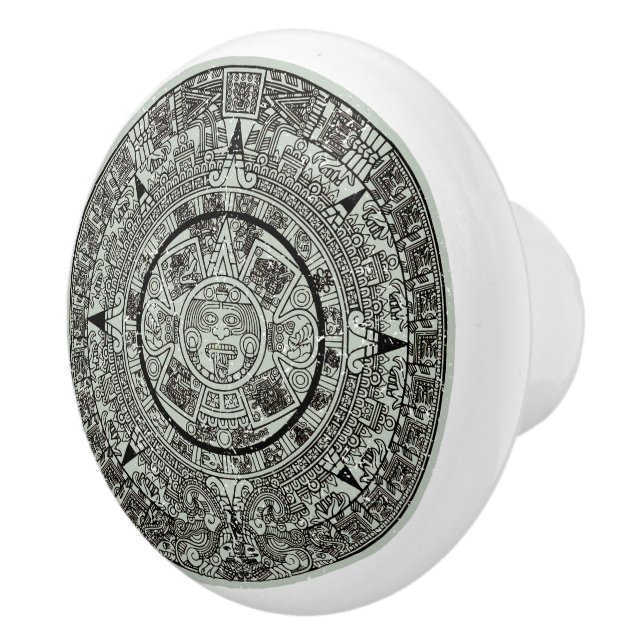 Mexican Aztec Sun Stone Mayan Calendar 1 Ceramic Knob (Right)