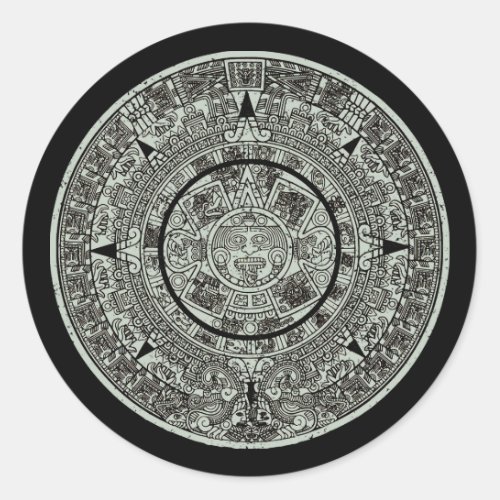 Mexican Aztec Sun Stone Mayan Calendar 1 Classic Round Sticker