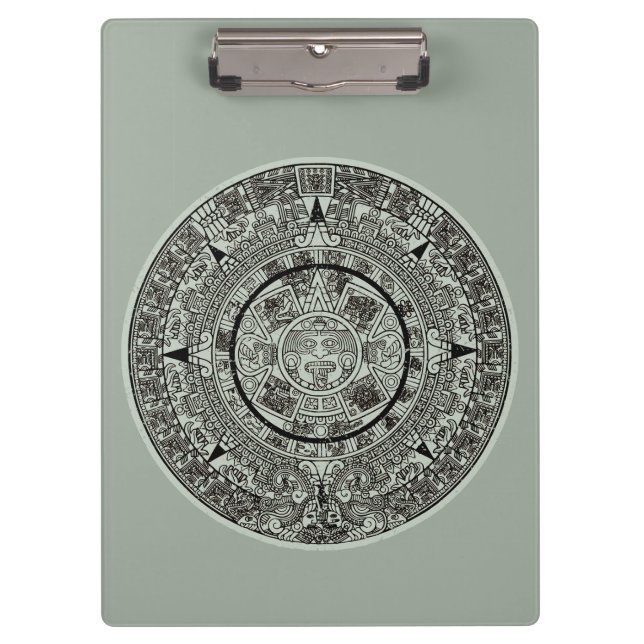 Mexican Aztec Sun Stone Mayan Calendar 1 Clipboard (Front)