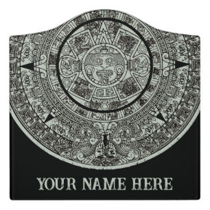 Mexican Aztec Sun Stone Mayan Calendar 1 Door Sign