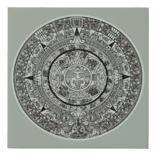 Mexican Aztec Sun Stone Mayan Calendar 1 Faux Canvas Print