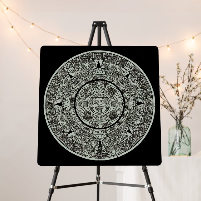 Mexican Aztec Sun Stone Mayan Calendar 1 Foam Board (In Situ (Stand))