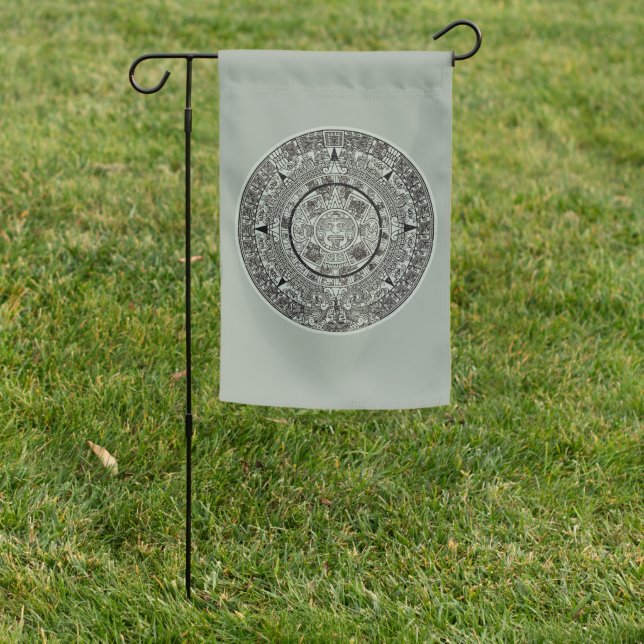Mexican Aztec Sun Stone Mayan Calendar 1 Garden Flag (In SItu)
