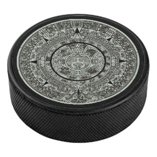 Mexican Aztec Sun Stone Mayan Calendar 1 Hockey Puck