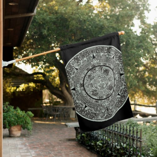 Mexican Aztec Sun Stone Mayan Calendar 1 House Flag