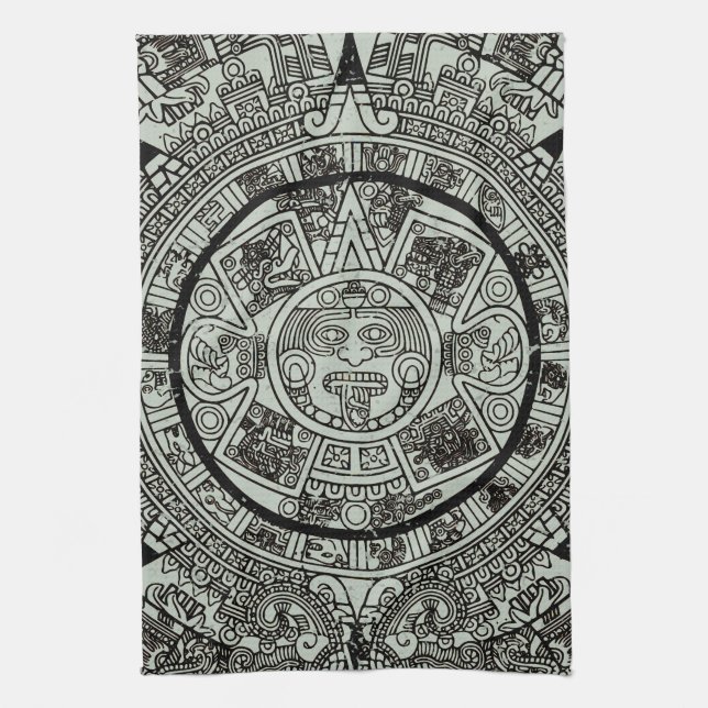 Mexican Aztec Sun Stone Mayan Calendar 1 Kitchen Towel (Vertical)