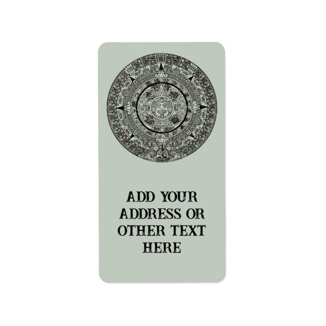 Mexican Aztec Sun Stone Mayan Calendar 1 Label (Front)