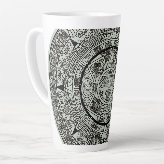 Mexican Aztec Sun Stone Mayan Calendar 1 Latte Mug (Left Angle)