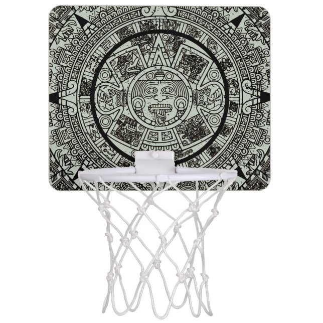 Mexican Aztec Sun Stone Mayan Calendar 1 Mini Basketball Hoop (Front)
