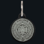 Mexican Aztec Sun Stone Mayan Calendar 1 Pet ID Tag<br><div class="desc">Spirit graphic design by EDDA Fröhlich / EDDArt | Mexican Aztec Sun Stone Mayan Calendar in grunge style. | You miss other colors or products with this design? Feel free to contact me: contact@eddart.de or have a look here: www.zazzle.com/store/eddartshop | SPREAD YOUR MAYAN MESSAGE!</div>