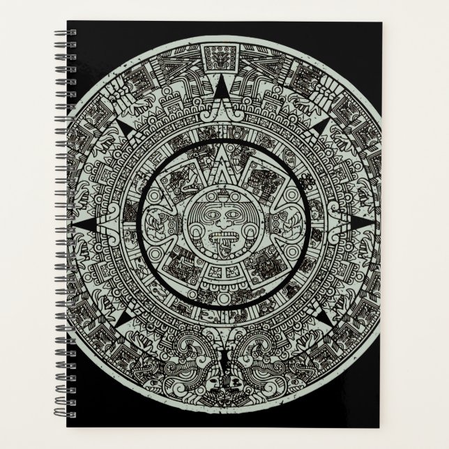 Mexican Aztec Sun Stone Mayan Calendar 1 Planner (Front)