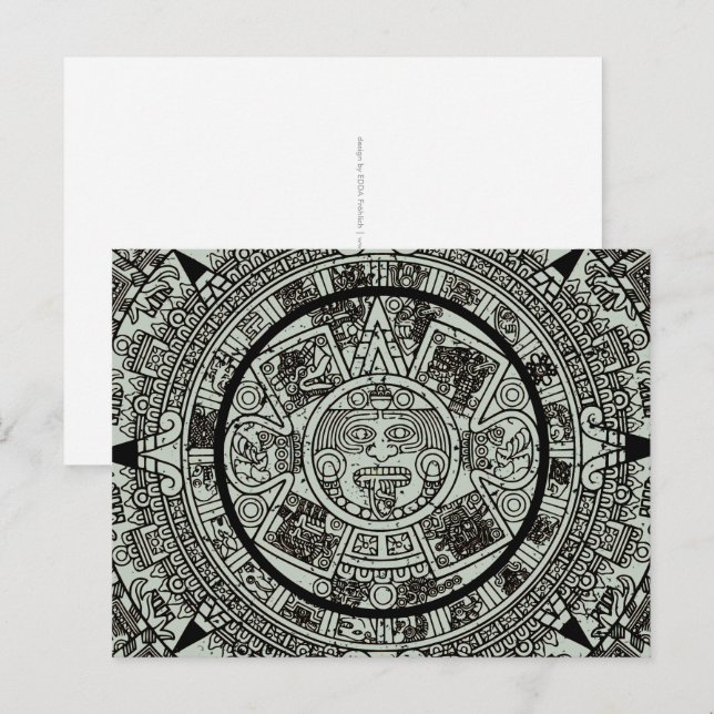 Mexican Aztec Sun Stone Mayan Calendar 1 Postcard (Front/Back)
