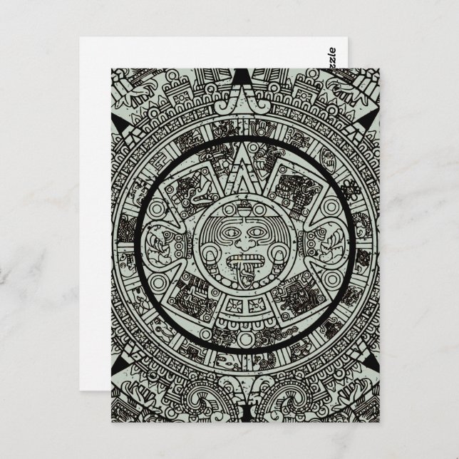 Mexican Aztec Sun Stone Mayan Calendar 1 Postcard (Front/Back)