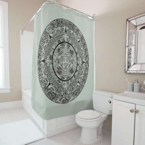 Mexican Aztec Sun Stone Mayan Calendar 1 Shower Curtain