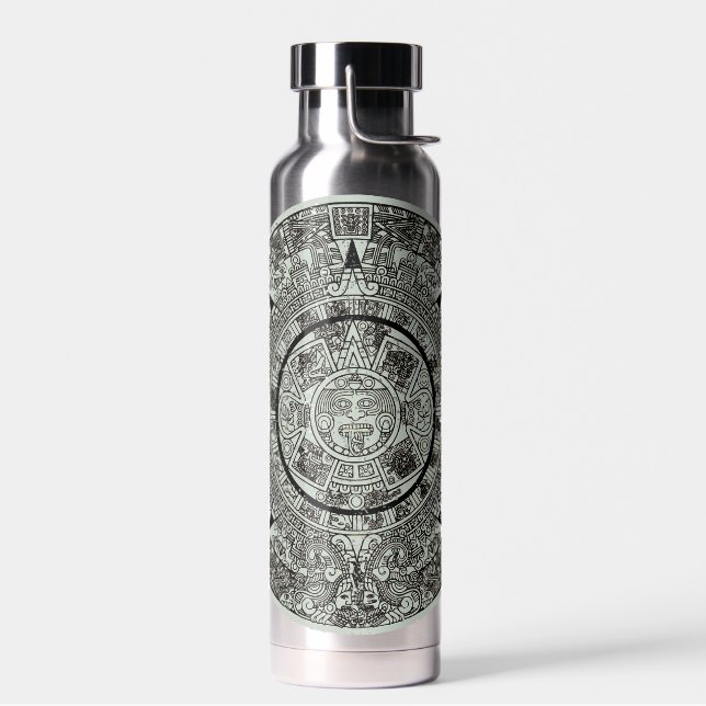 Mexican Aztec Sun Stone Mayan Calendar 1 Water Bottle (Left)