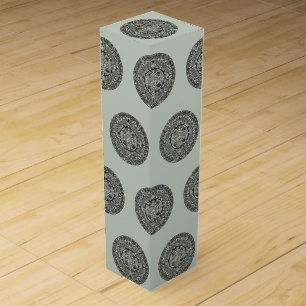 Mexican Aztec Sun Stone Mayan Calendar 1 Wine Box
