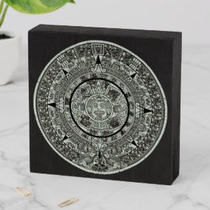 Mexican Aztec Sun Stone Mayan Calendar 1 Wooden Box Sign