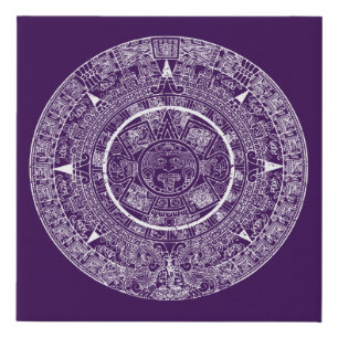 Mexican Aztec Sun Stone Mayan Calendar 3 Faux Canvas Print