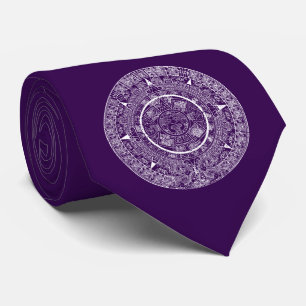Mexican Aztec Sun Stone Mayan Calendar 3 Neck Tie