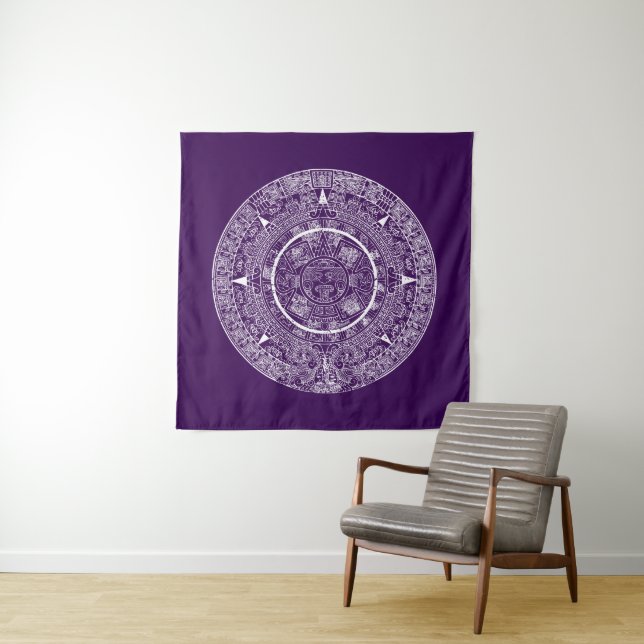 Mexican Aztec Sun Stone Mayan Calendar 3 Tapestry (In Situ)