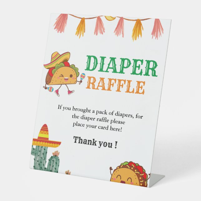 Mexican baby Diaper raffle baby shower game sign (Front)