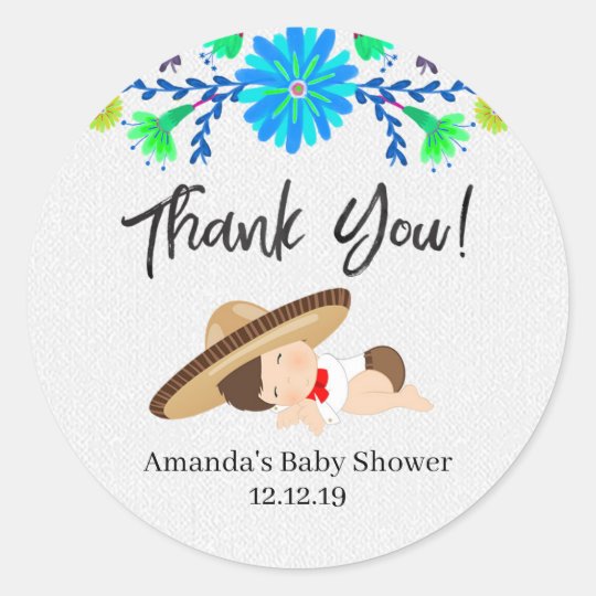 Mexican Baby Muchacho Thank You Tag | Zazzle.com