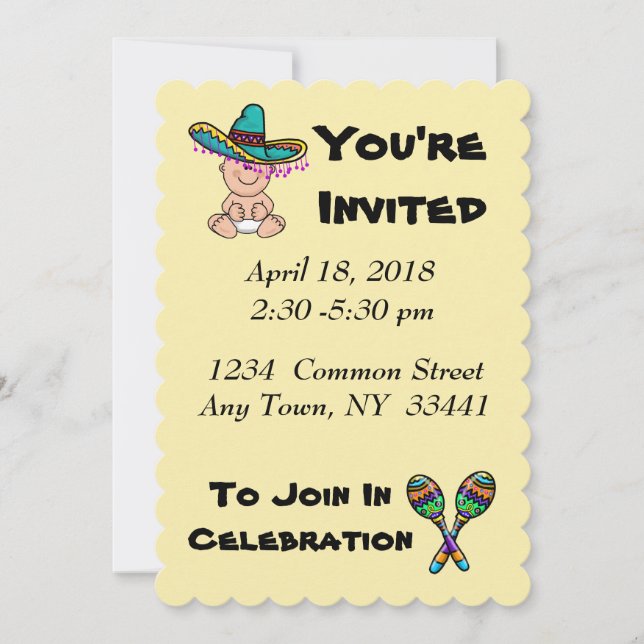 Mexican Baby Shower Invitation to Customize (Front)