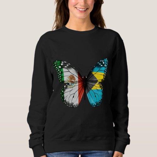 Mexican Bahamian Flag Butterfly Sweatshirt
