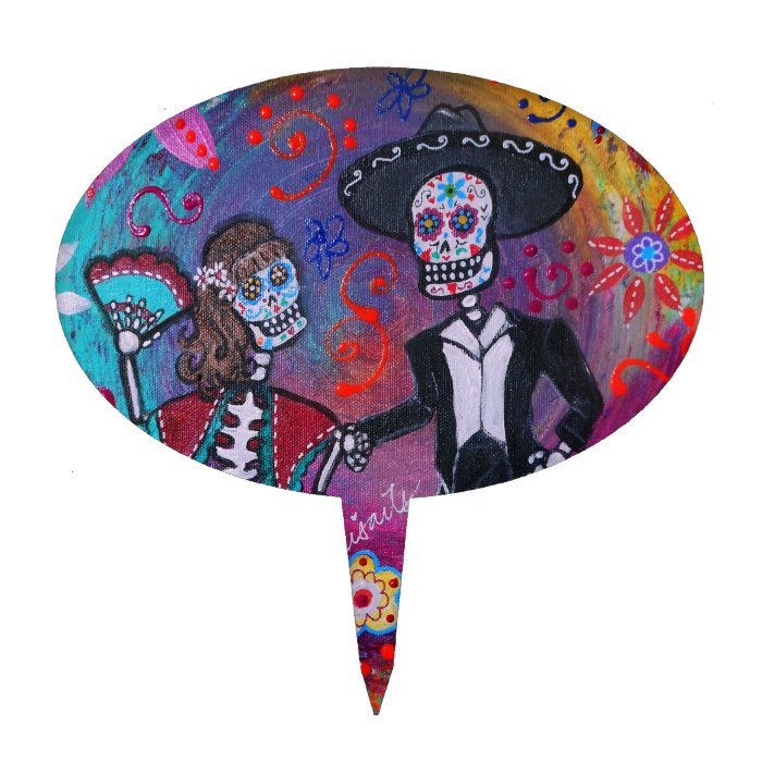 Mexican Bailar Mariachi Dancing Couple by prisarts Cake Picks