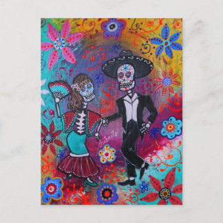 Mexican Bailar Mariachi Dancing Couple by prisarts Postcard