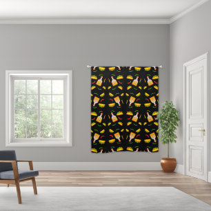 Mexican Bar Hispanic Food Taco Tequila Pattern Sun Blackout Curtains
