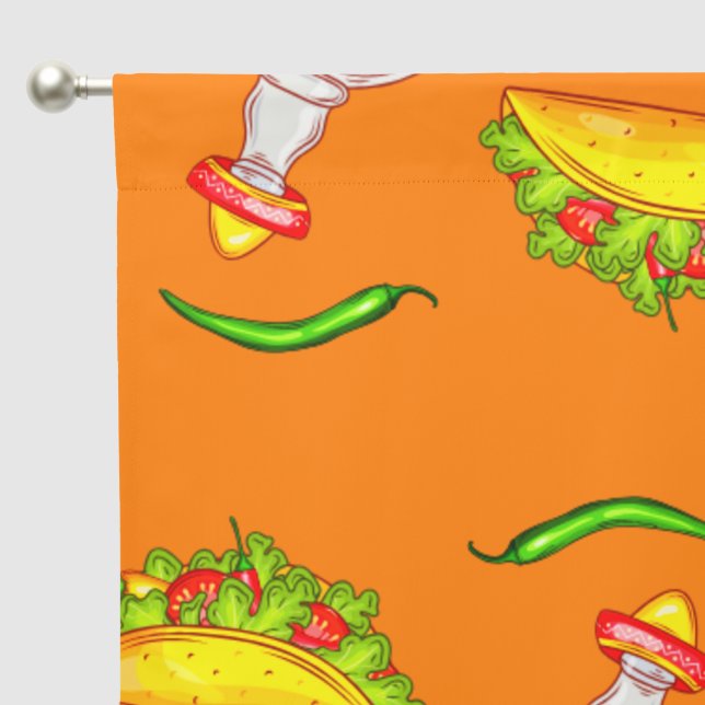 Mexican Bar Hispanic Food Taco Tequila Pattern Sun Blackout Curtains (Pocket)
