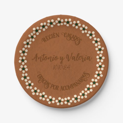 Mexican Barro Inspired Wedding Fiesta Paper Plates