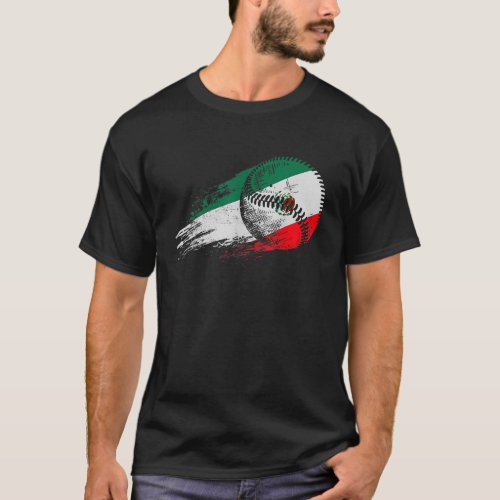 Mexican Baseball Player Mexico Flag Baseball Lover T_Shirt