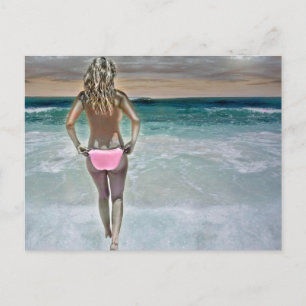 Mexican Beach Girl Postcard