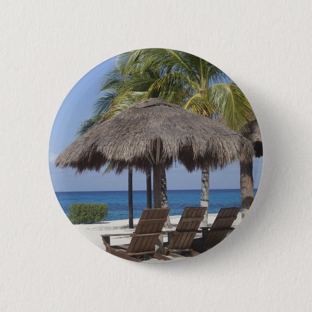 Mexican Beach Paradise Pinback Button (Front)