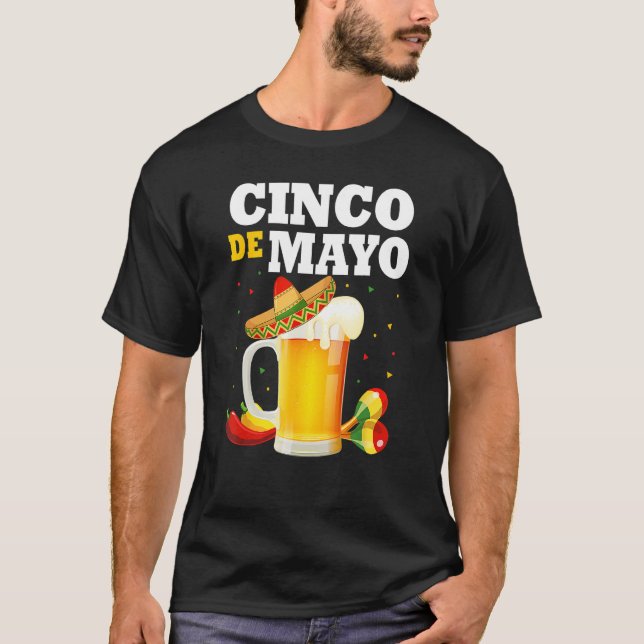 Mexican Beer Glasses Cinco De Mayo Outfits For Men T-Shirt (Front)