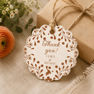 Mexican Beige Terracotta Wedding Thank You Favor Tags