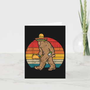 Mexican Bigfoot Sasquatch Men Cinco De Mayo Fiesta Card