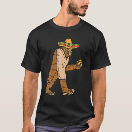 Mexican Bigfoot Sombrero Taco El Squatcho Fun Cinc T_Shirt