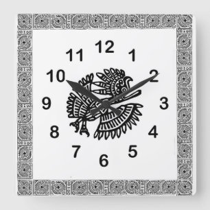 Mexican Bird Motif Wall Clock